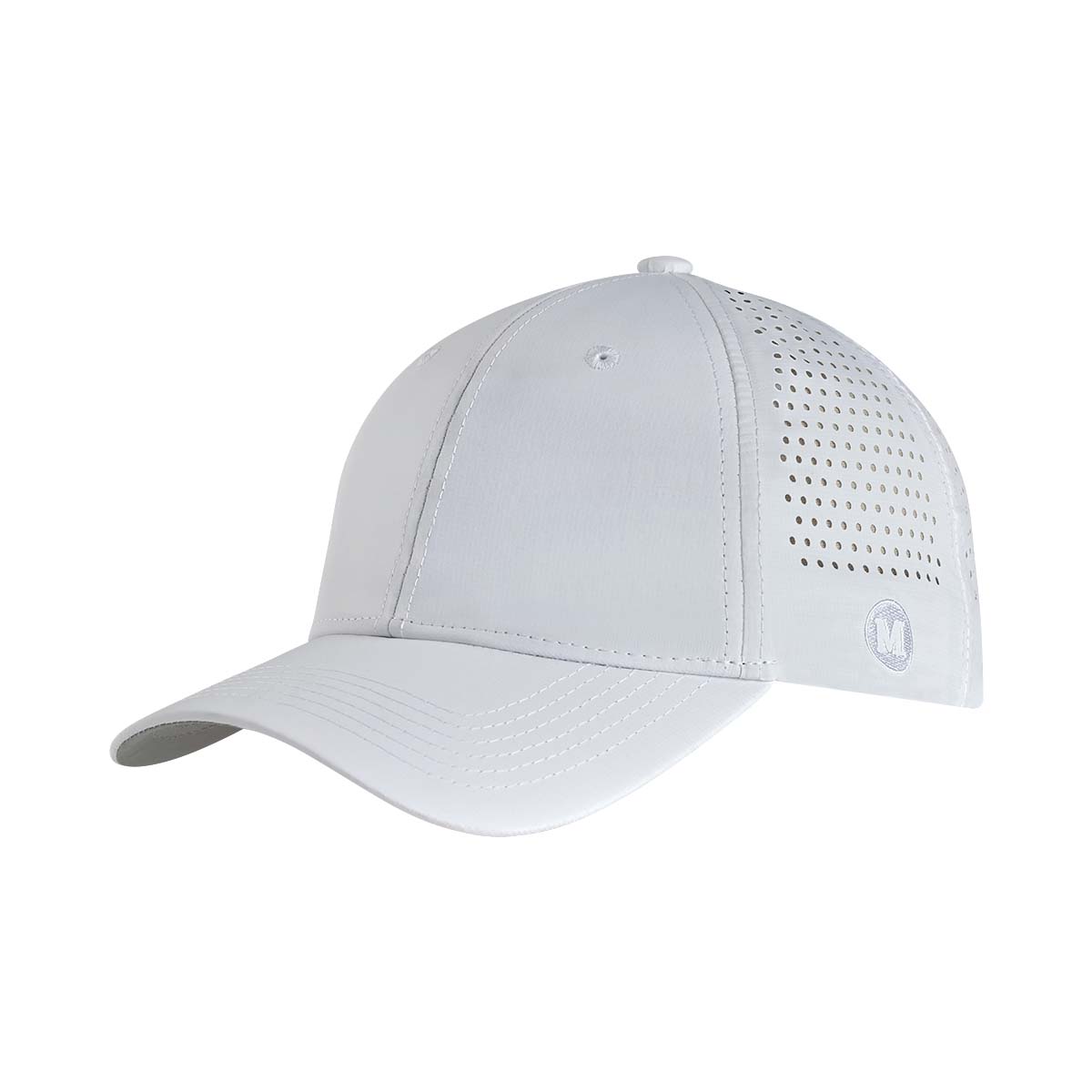 Performance Snapback Cap Blank Performance Snapback in White: Sleek and Functional