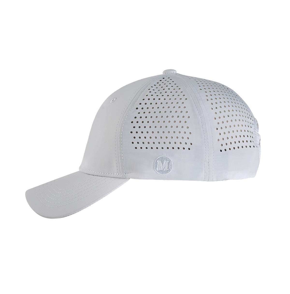 Performance Snapback Cap Blank Performance Snapback in White: Sleek and Functional