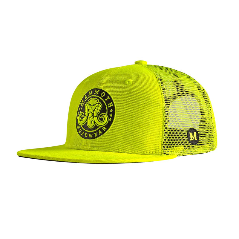 classic trucker, high visibility green