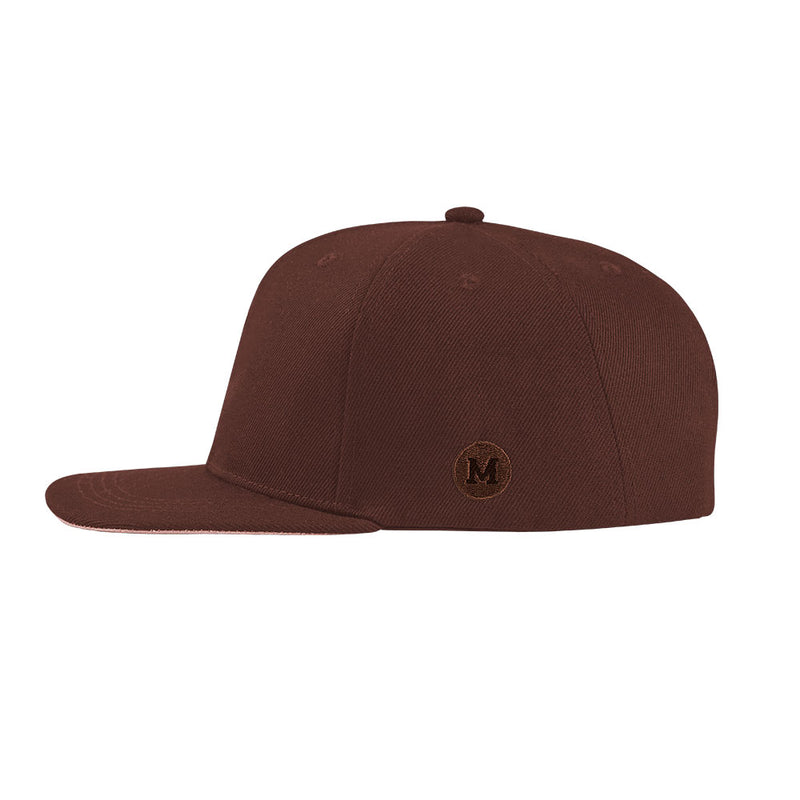 blank brown snapback hat
