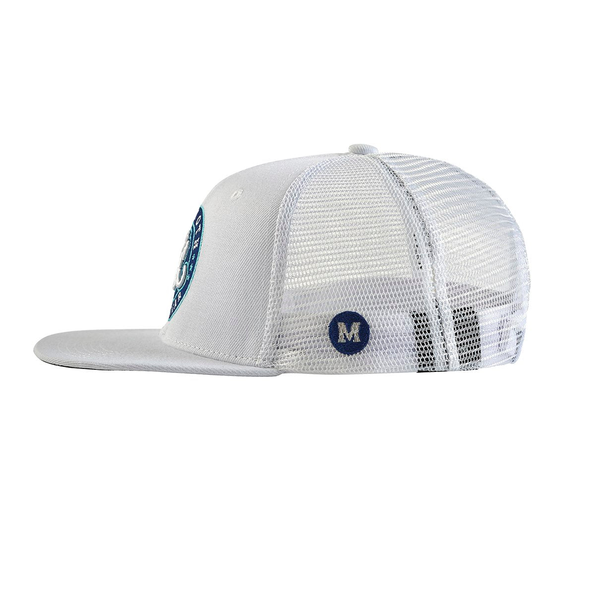 Classic Trucker White Hat - Side View